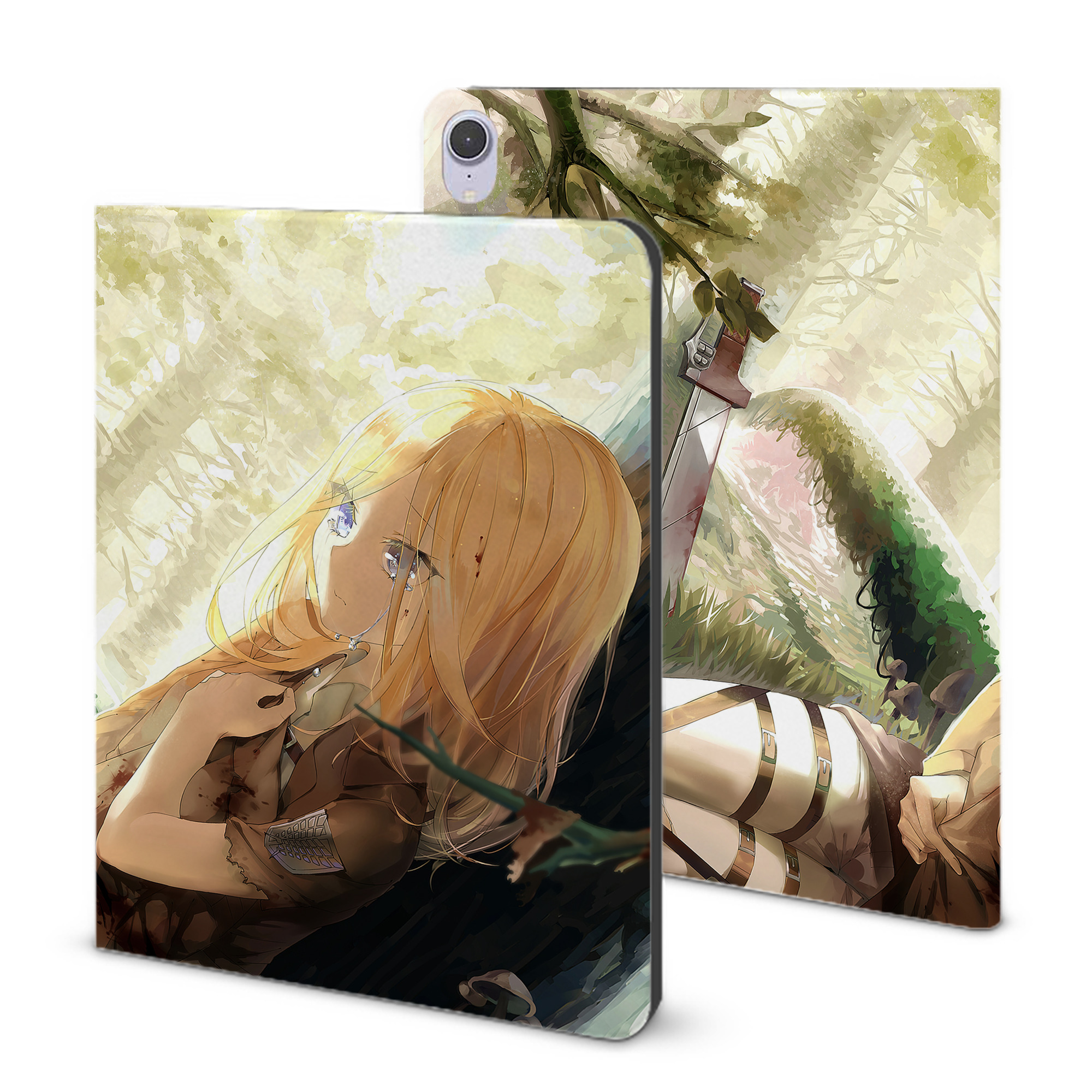 （画像用） 進撃の巨人 Attack on Titan IPad ケース ブック型 PUレザー TPU 耐衝撃 軽量 薄型 ペン収納なし 全面保護 IPad 各モデル対応